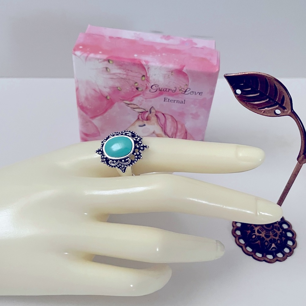 Blue and Silver Ring size 9
